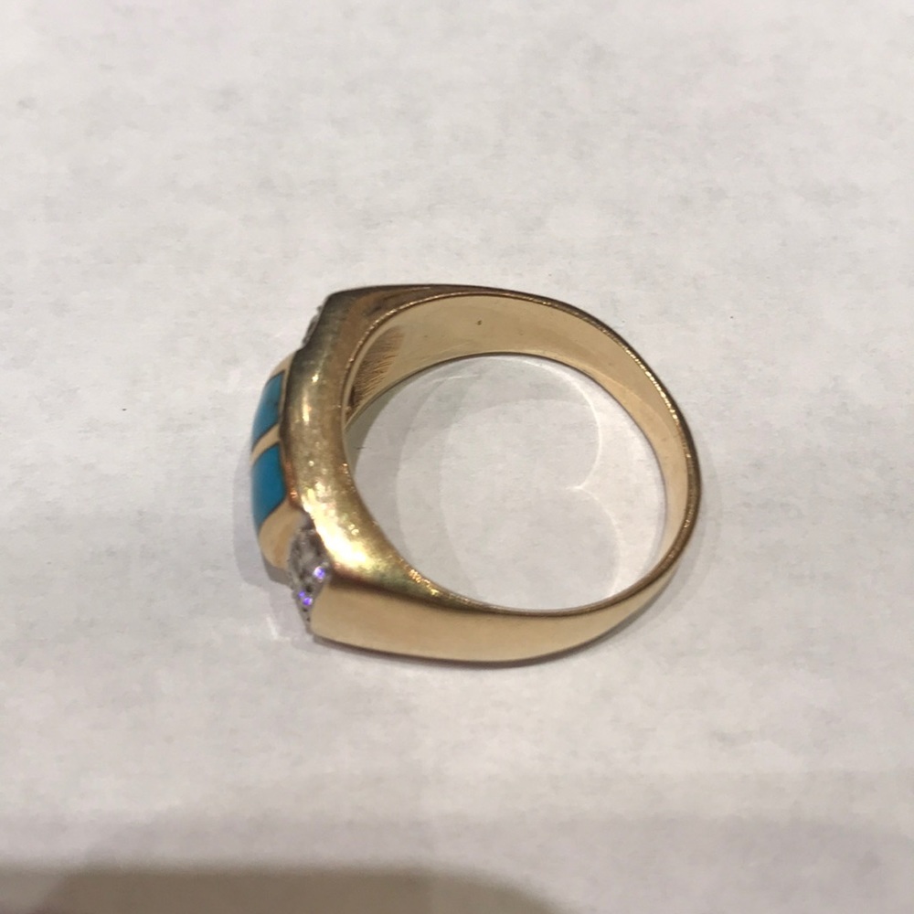 Turquoise Diamond Ring - Picture 2 of 3